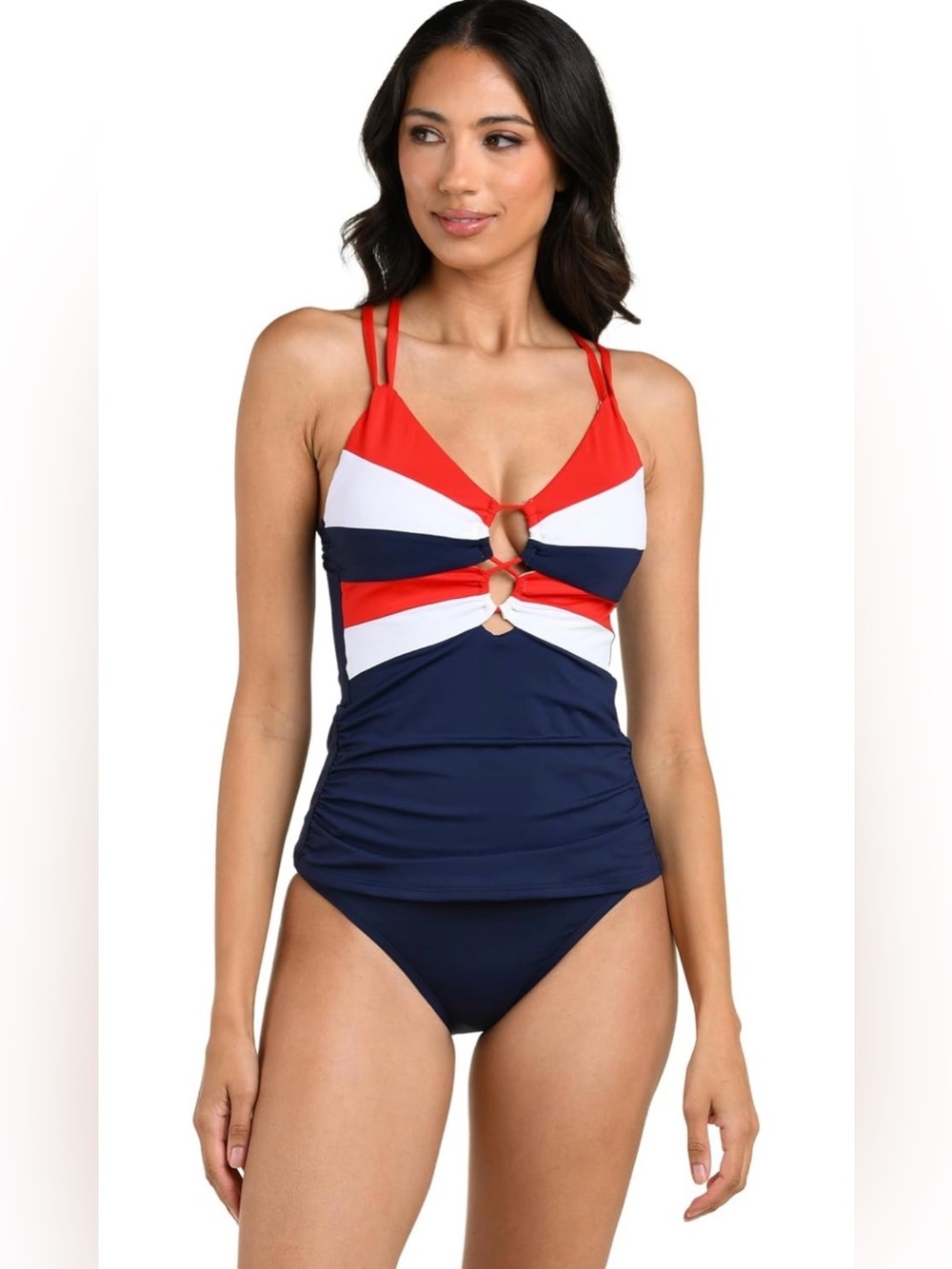 La Blanca Womens Over The Shoulder Tankini Swimsuit Top